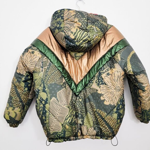 Farm Rio Reversible Metallic Cool Leopard Puffer Coat XS - Picture 5 of 8